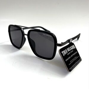 New TRUE RELIGION Double Bridge Aviator Sunglasses Matte Metal Gunmetal Classic